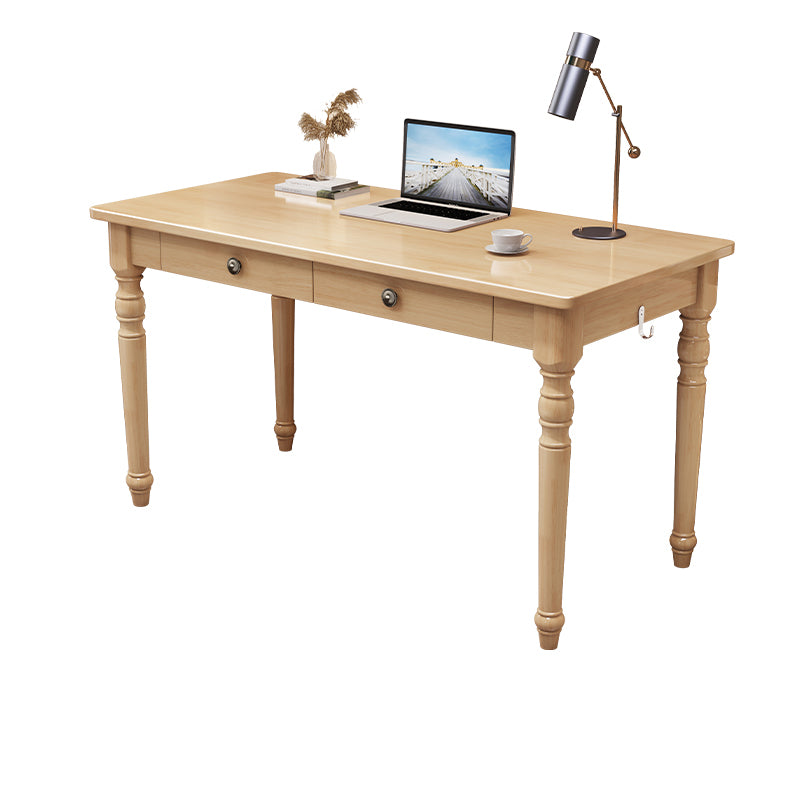 Bonard Solid Wood Study Desk with Drawers/Rubberwood/Minimal Assembly