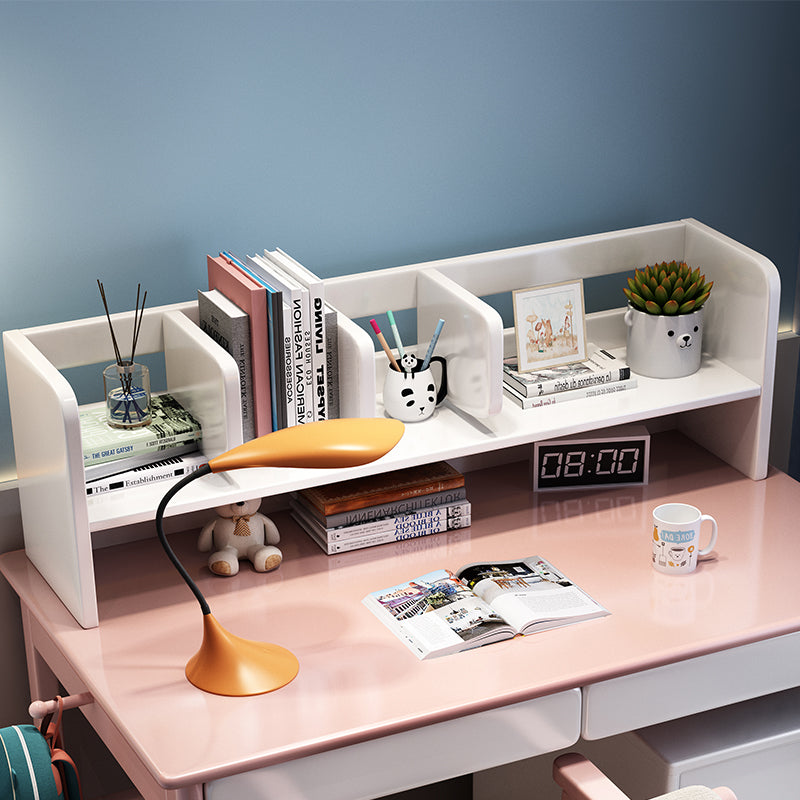 Blythe Pink Solid Wood Study Desk with Book Shelves and Drawers/Rubberwood