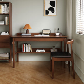 Gilman Classic Design Solid Timber Study Desk with Two Drawers