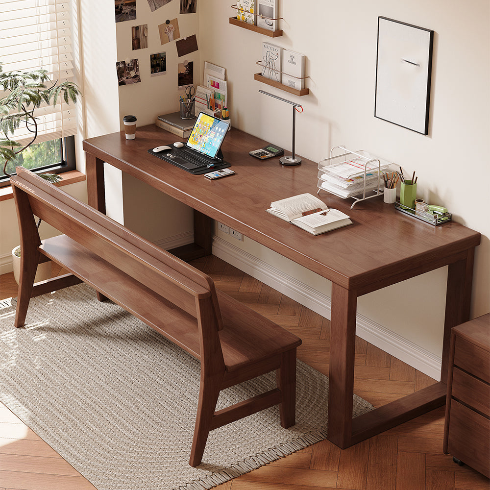 Binfah Classic Design Solid Timber Slab Study Desk in Multiple Color and Sizes