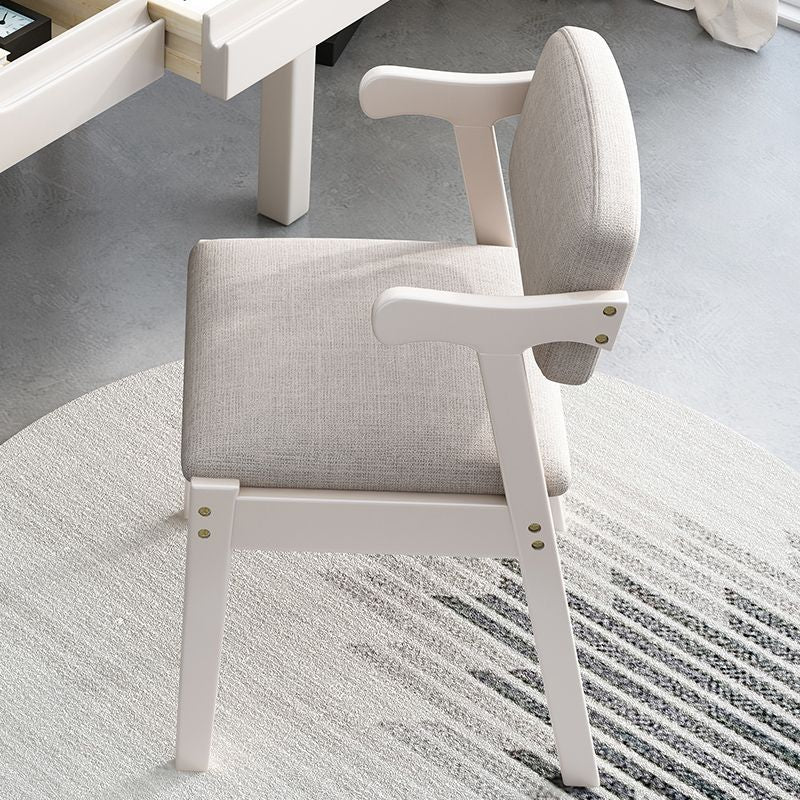 White Draylen Study Desk and Z Shape Chair  set