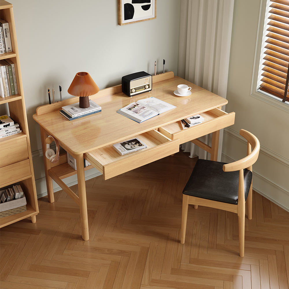 Gilman Classic Design Solid Timber Study Desk with Two Drawers