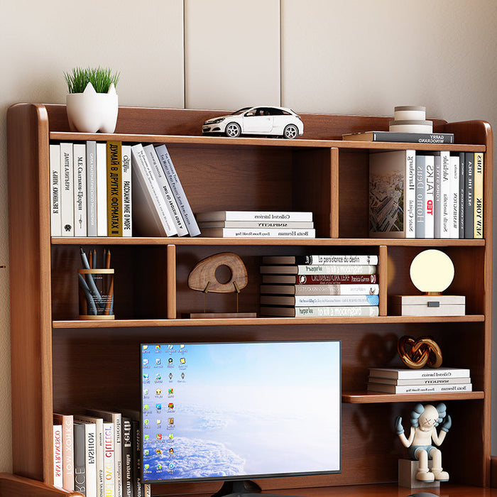 Bahid Walnut Solid Wood Study Desk with Shelf | OZSD – OZ Study Desks