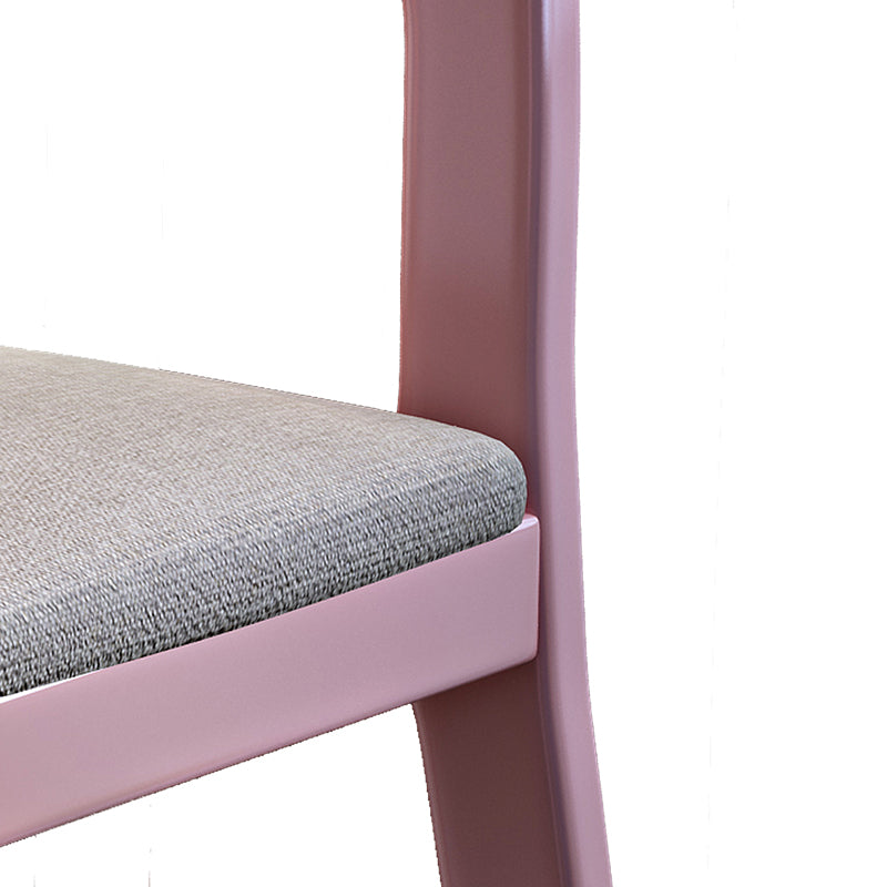 Sinoa Pink Solid Timber Study Chair /Rubberwood/Cotton and Linen
