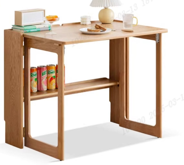 Natural Wood Color Space Saving Folding Study Desk/Foldable Small Desk