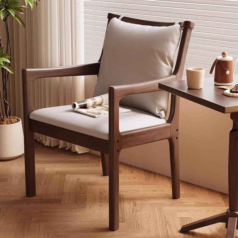 Ruger Solid Wood Leg Chair with Fabric Seat Cushion Study Chair