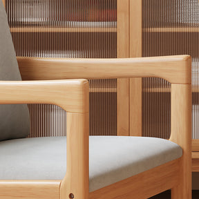 Ruger Solid Wood Leg Chair with Fabric Seat Cushion Study Chair