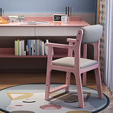 Sinoa Pink Solid Timber Study Chair /Rubberwood/Cotton and Linen