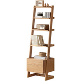 Ladder Bookcase/ FSC Certified Solid American Oak Double-Drawer Bookshelf/Storage Rack