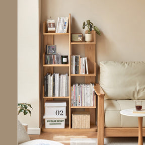 FSC Certified Solid American Oak Floor Bookshelf/Media Storage Shelves 64cm/80cm/100cm