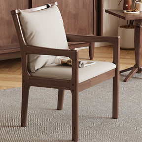 Ruger Solid Wood Leg Chair with Fabric Seat Cushion Study Chair