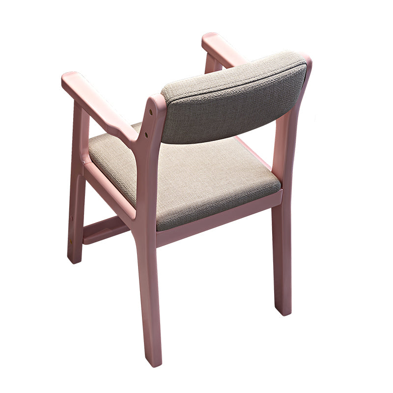 Sinoa Pink Solid Timber Study Chair /Rubberwood/Cotton and Linen