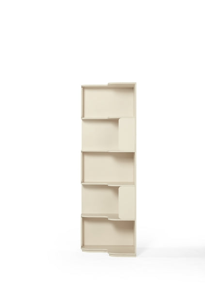 Space Saving  Engineered Wood Corner Bookcase/Storage Shelves in Cream White