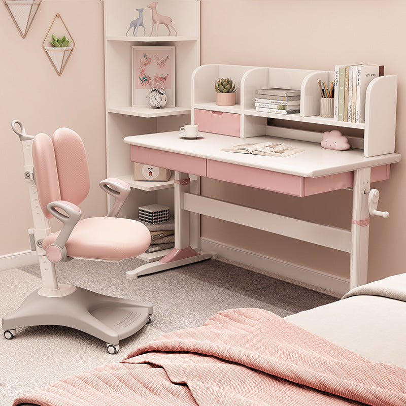 Pink Stanselly Study Desk and Adjustable Chair  set