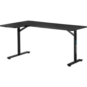 L-Shaped Gaming Desk/Study Desk with Metal Legs and Carbon Fiber Texture Surface