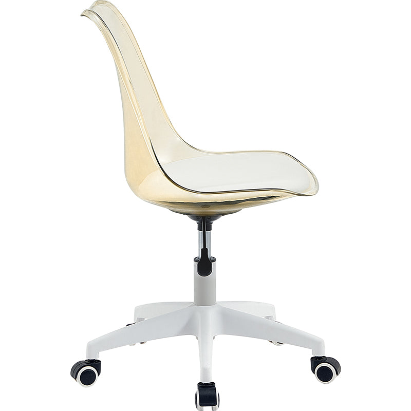 Armless Clear Desk Chair/Acrylic Rolling Chair/Adjustable Height Office Chair