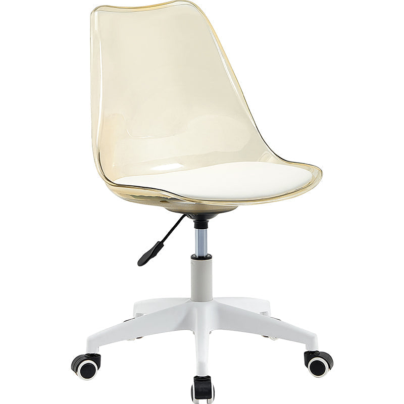 Armless Clear Desk Chair/Acrylic Rolling Chair/Adjustable Height Office Chair