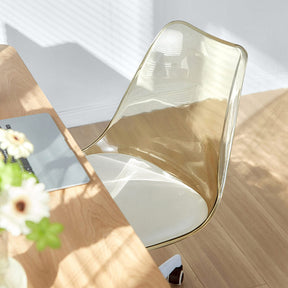 Armless Clear Desk Chair/Acrylic Rolling Chair/Adjustable Height Office Chair