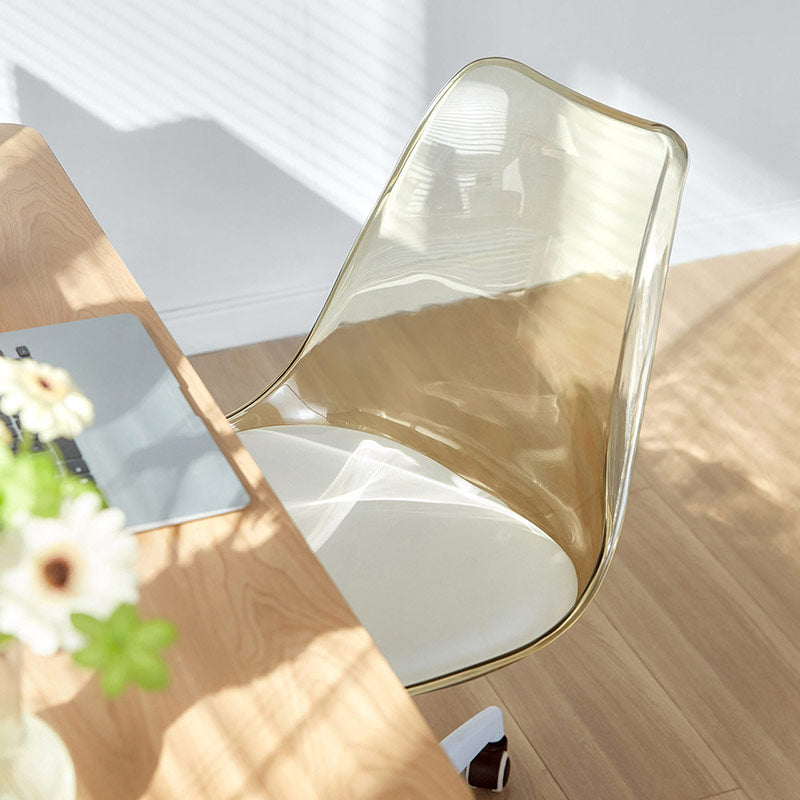 Armless Clear Desk Chair/Acrylic Rolling Chair/Adjustable Height Office Chair