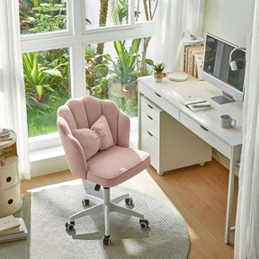 Pink Adjustable Height Swivel Computer Chair with Wheels and Cushion/Pink Office Chair