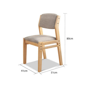 Natural Solid Wood Study Desk with Shelf and Selee Chair Set
