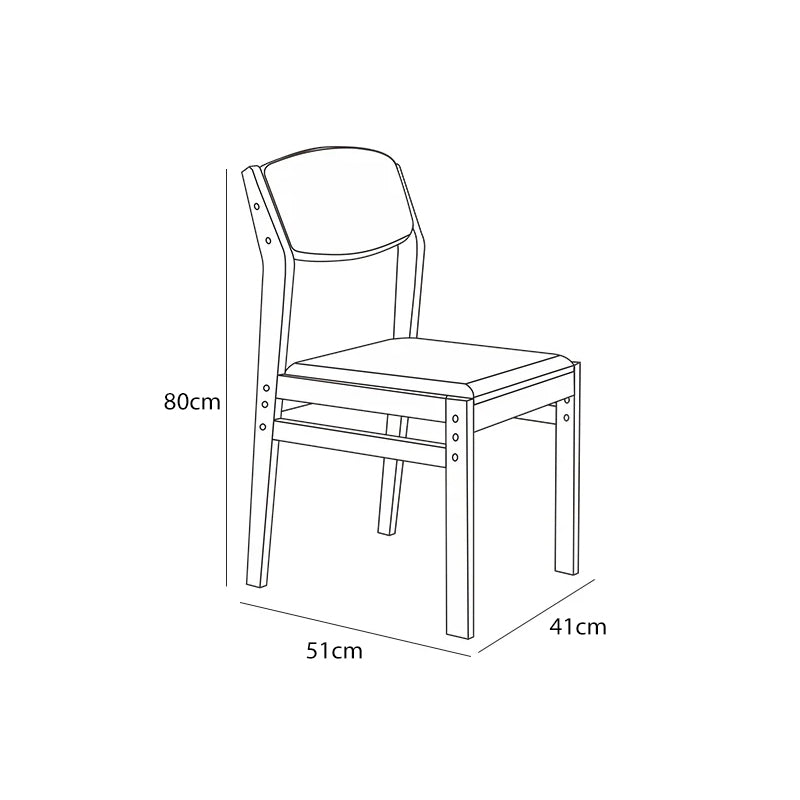 Selee Height-Adjustable Solid Timber Z Shape Chair /Rubberwood/Cotton and Linen/Natural
