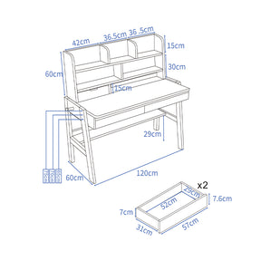 White Ave Study Desk and Selee Chair  set