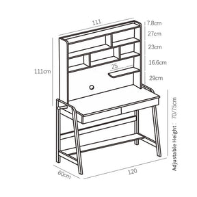 Bahid Study Desks/Solid Wood Study Desk with Shelf/Home Office/Blue