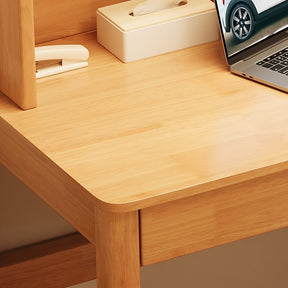 Haven Solid Timber LED Light Study Desk with Bookshelf and Storage 120cm