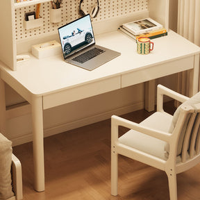 Haven Solid Timber LED Light Study Desk with Bookshelf and Storage 120cm