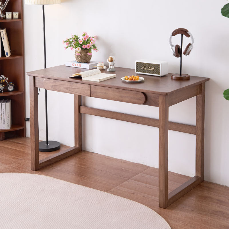 Shelby Classic Design Solid Timber Slab Study Desk with Drawers 120cm