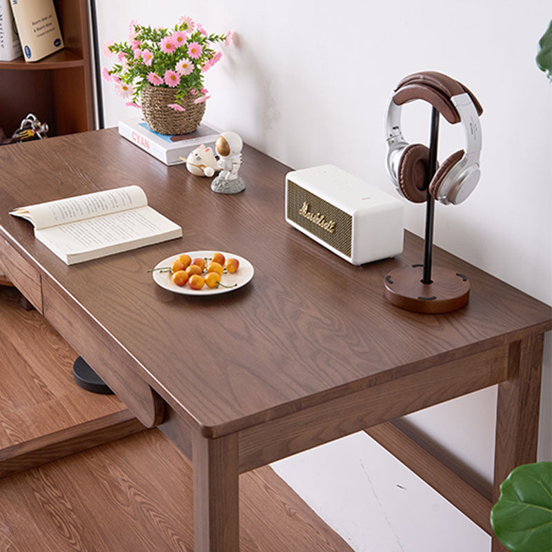 Shelby Classic Design Solid Timber Slab Study Desk with Drawers 120cm