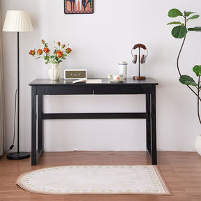 Shelby Classic Design Solid Timber Slab Study Desk with Drawers 120cm