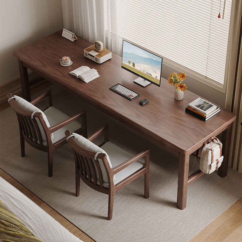 Ethan Classic Design Solid Timber Slab Study Desk with Drawers 160cm/180cm