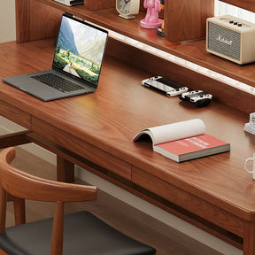 Kai Solid Wood Study Desk with Book Shelves and Drawers 160cm/180cm