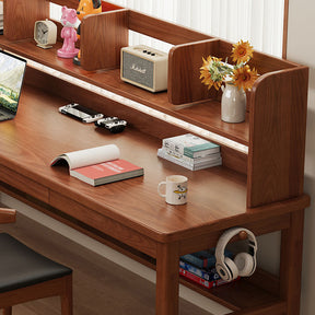 Kai Solid Wood Study Desk with Book Shelves and Drawers 160cm/180cm
