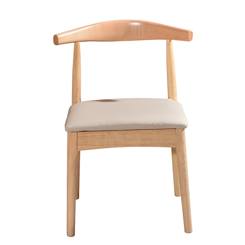 Leo Dining Chair/Solid wood legs/ PU leather/Minimalist/Grey Cushion