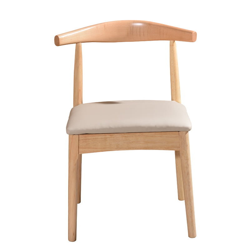 Leo Timber Chair/Solid wood legs/ PU leather/Minimalist/Grey Cushion