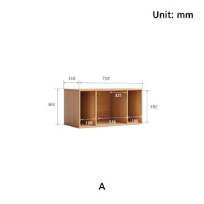 Mario Floor-standing Modular Storage Cabinet Chest Set for Home Natural Wood Color