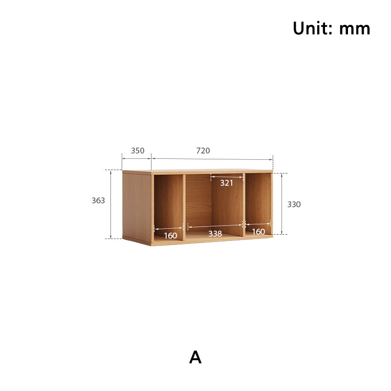 Mario Floor-standing Modular Storage Cabinet Chest Set for Home Natural Wood Color