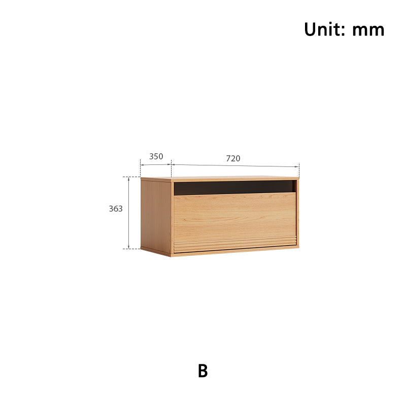 Mario Floor-standing Modular Storage Cabinet Chest Set for Home Natural Wood Color