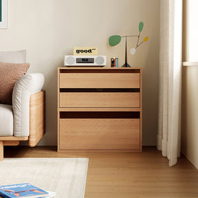 Mario Floor-standing Modular Storage Cabinet Chest Set for Home Natural Wood Color