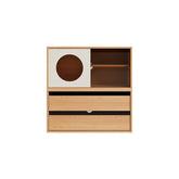 Mario Floor-standing Modular Storage Cabinet Chest Set for Home Natural Wood Color