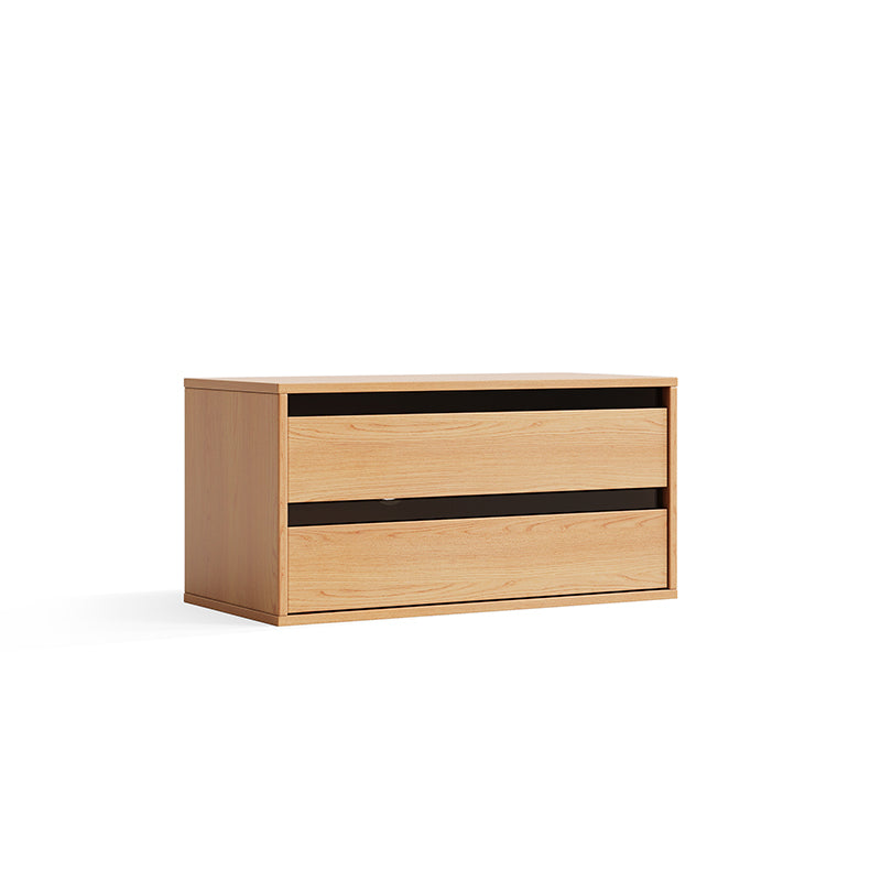 Mario Floor-standing Modular Storage Cabinet Chest Set for Home Natural Wood Color