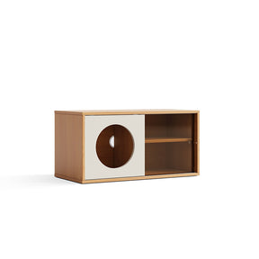 Mario Floor-standing Modular Storage Cabinet Chest Set for Home Natural Wood Color