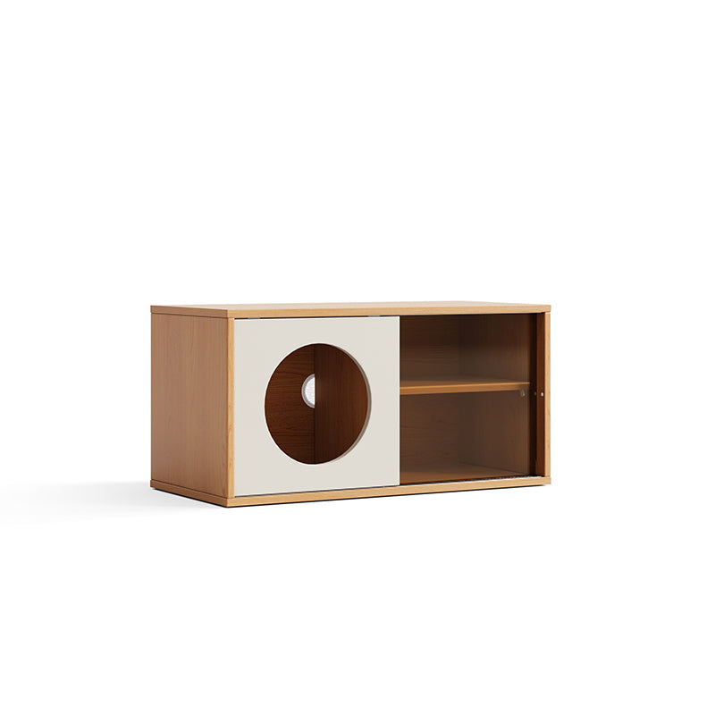 Mario Floor-standing Modular Storage Cabinet Chest Set for Home Natural Wood Color