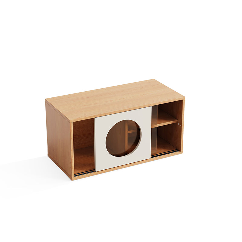Mario Floor-standing Modular Storage Cabinet Chest Set for Home Natural Wood Color