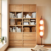 Lex FAS-Graded Solid American Oak Floor-standing Modular Storage Cabinet Chest Set for Home