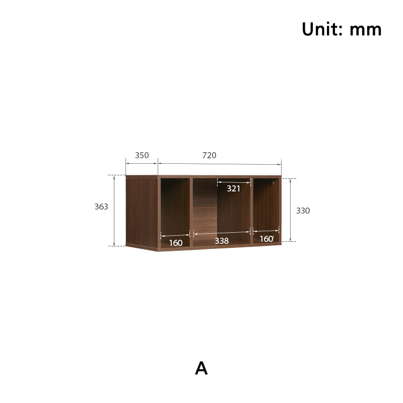 Mario Floor-standing Modular Storage Cabinet Chest Set for Home Walnut Color