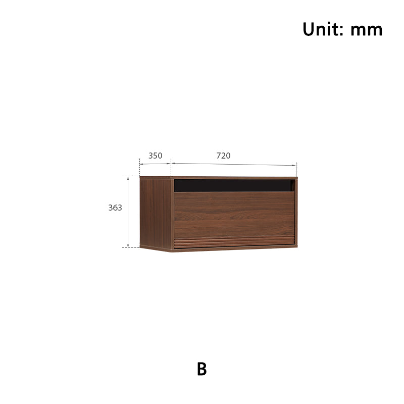 Mario Floor-standing Modular Storage Cabinet Chest Set for Home Walnut Color